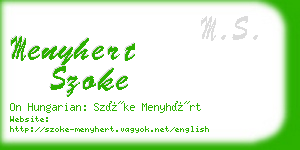 menyhert szoke business card